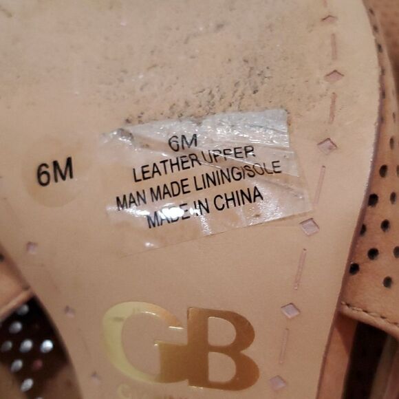 Gianni Bini Beige Peep Toe Block High Heel Zip Up Shoes Size 6 Women’s - Picture 2 of 6